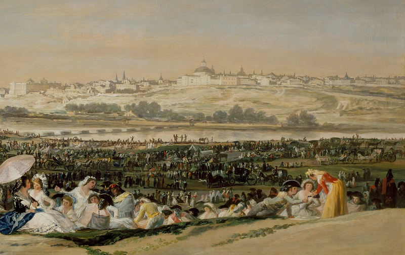 La pradera de san isidro goya San Francisco el Grande palacio de Oriente cornisa de Madrid skyline siglo XVIII