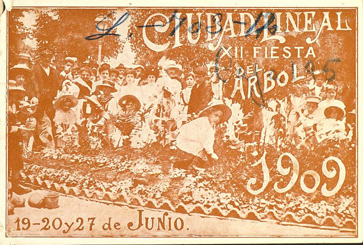 Dia fiesta del arbol cartel 1909 arturo soria y mata linealistas