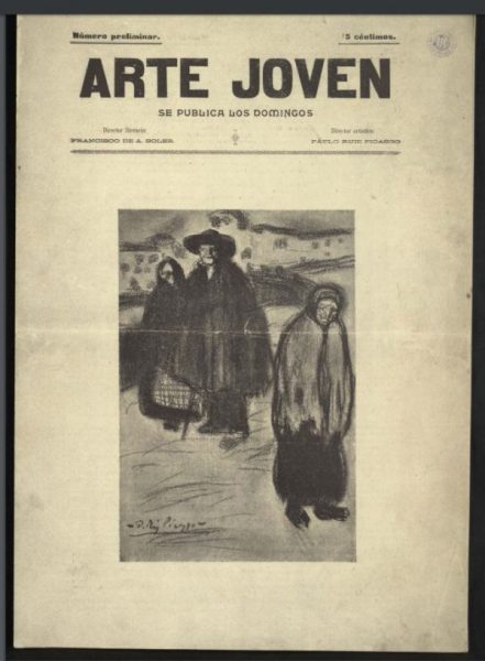 DCN Portada de la revista Arte Joven editada por Picasso en Madrid en 1901 600x817 1